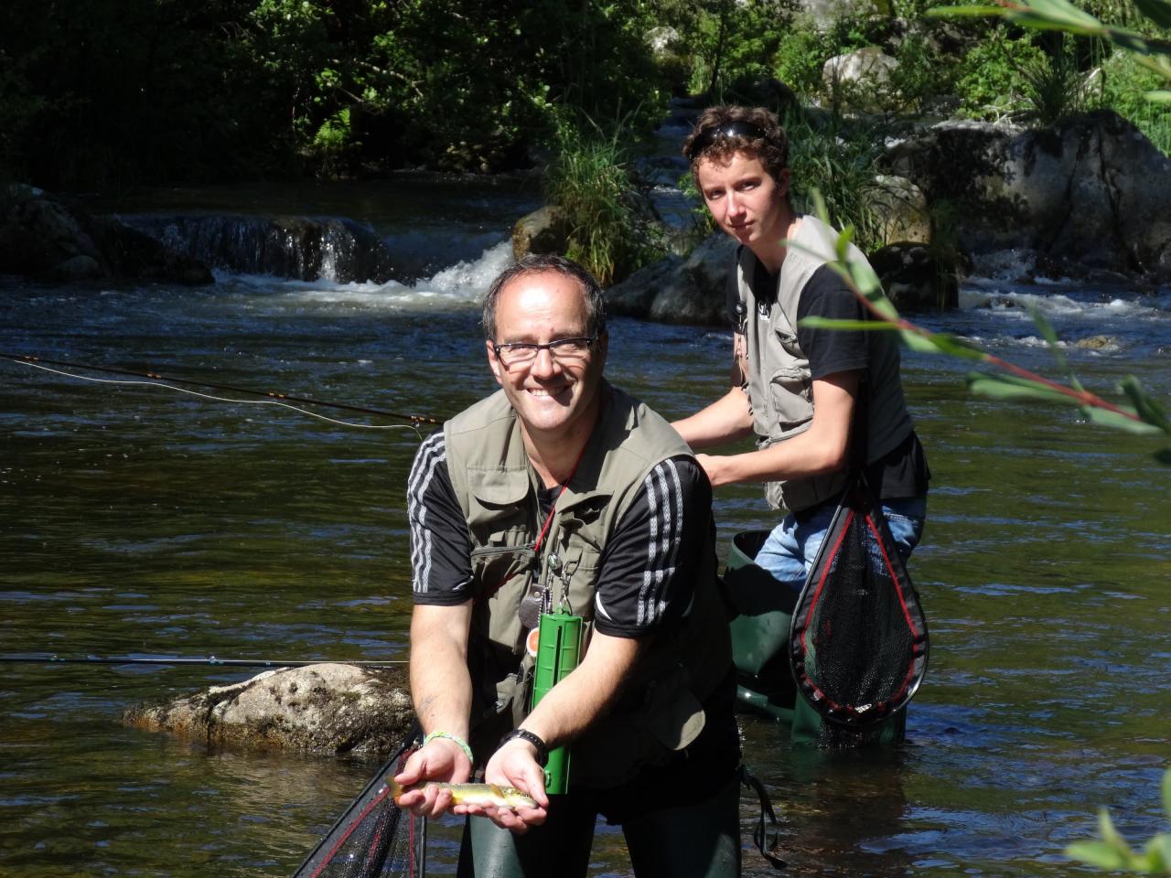 René et Florian au bord du Lignon